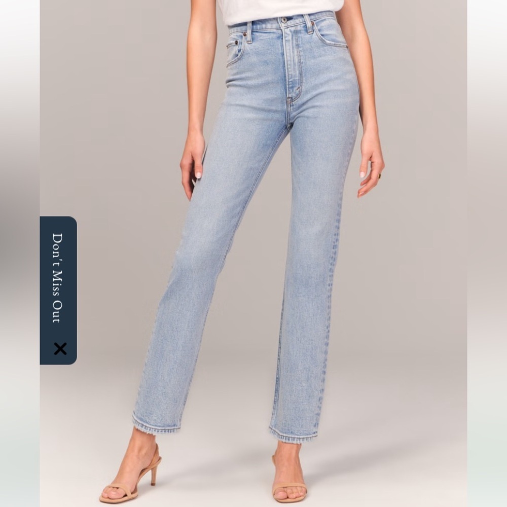 Abercrombie & Fitch the ankle straight ultra high rise blue jeans 26919 - Picture 12 of 13